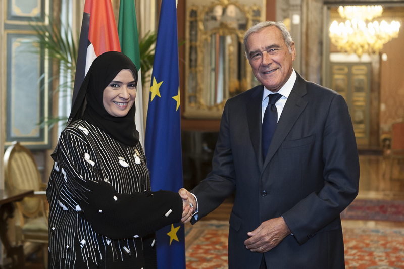 Il Presidente Grasso incontra il Presidente del Consiglio Federale degli Emirati Arabi Uniti, Amal Al Qubaisi