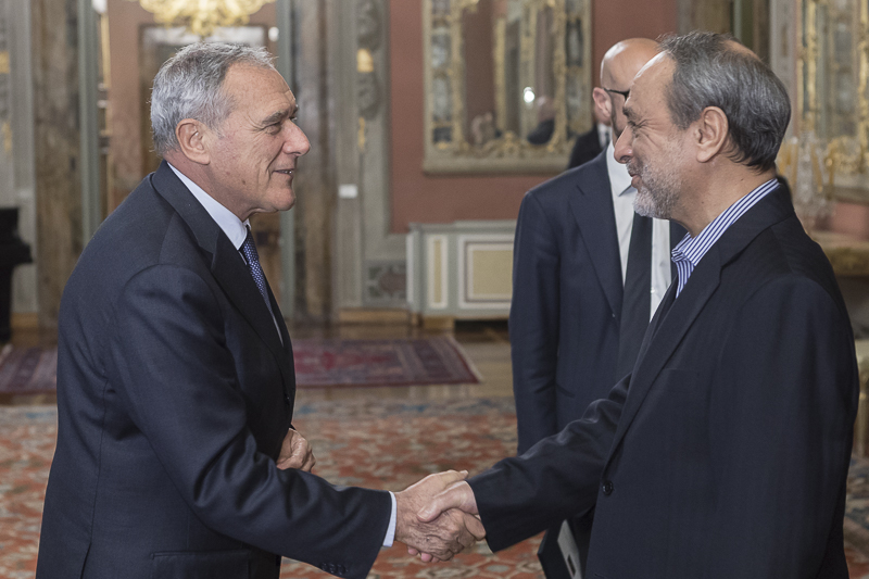 Il Presidente Grasso incontra Abdurrahman Swaheli, Presidente del Consiglio Supremo di Stato della Libia.