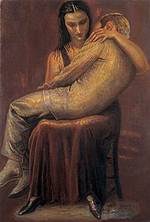 Pietas di Lily Salvo 2002, Olio su tela, cm 143x98