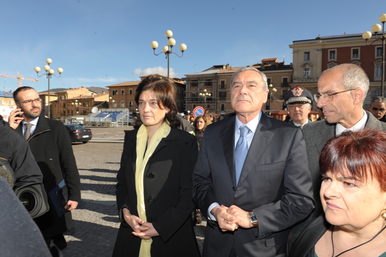 Il Presidente Grasso in visita a L'Aquila