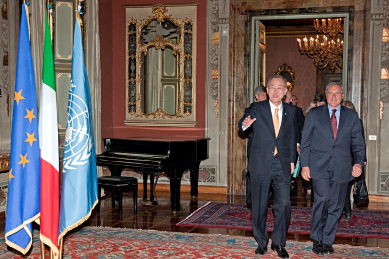 Incontro con il segretario generale della Nazioni Unite, Ban Ki-moon