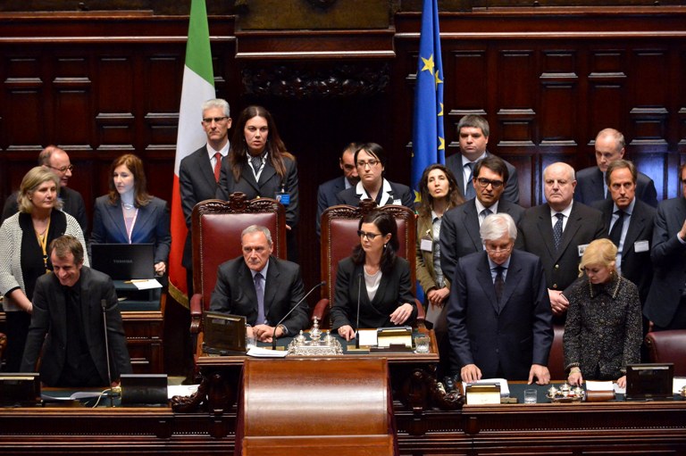 I Presidenti del Senato Pietro Grasso e della Camera Laura Boldrini