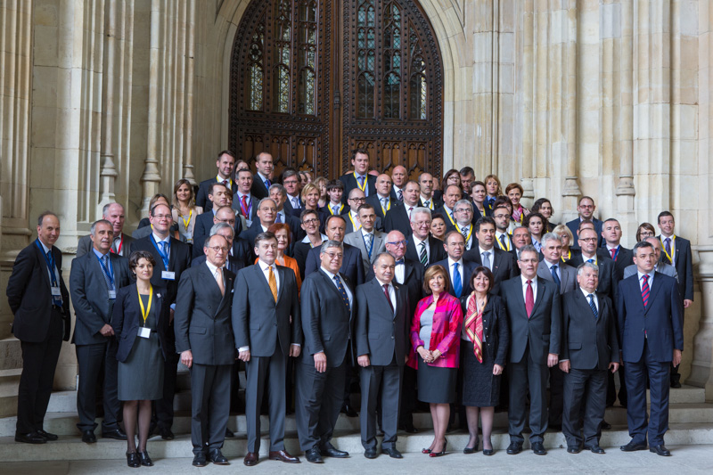 I partecipanti alla 15a riunione dell'Associazione Senati d'Europa.