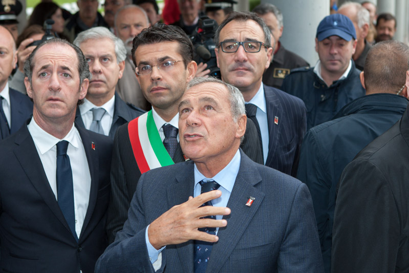 Il Presidente Grasso visita il cimitero monumentale di Longarone in ricordo delle vittime del Vajont.