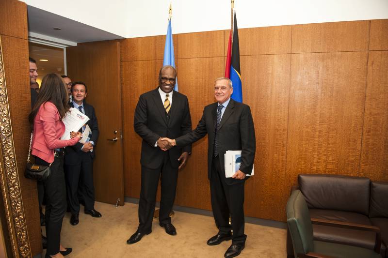 Dopo il Segretario Generale, il Presidente Grasso ha incontrato John Ashe, Presidente dell'Assemblea Generale dell'ONU