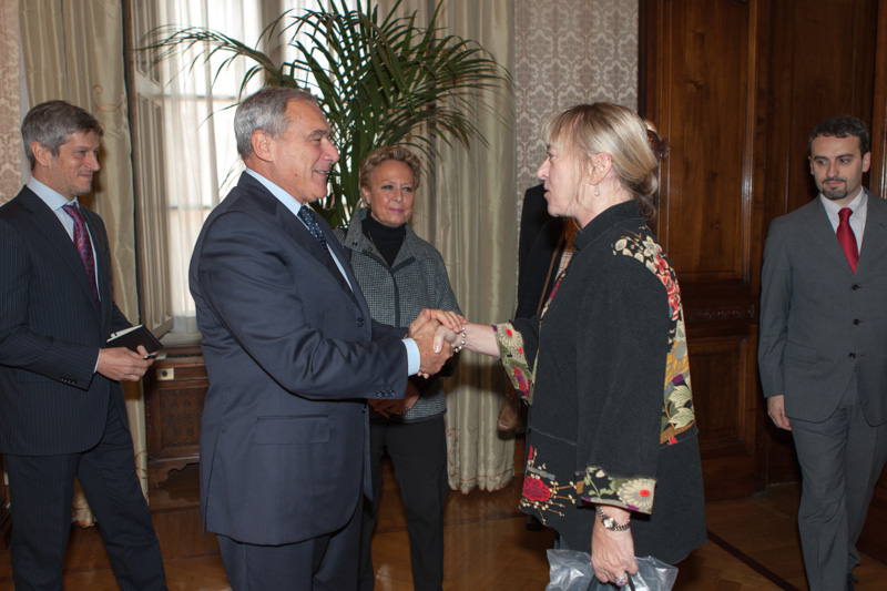 Il Presidente Grasso incontra Jody Williams, Ambasciatore per la Campagna Internazionale per il Bando delle Mine Antiuomo (ICBL).