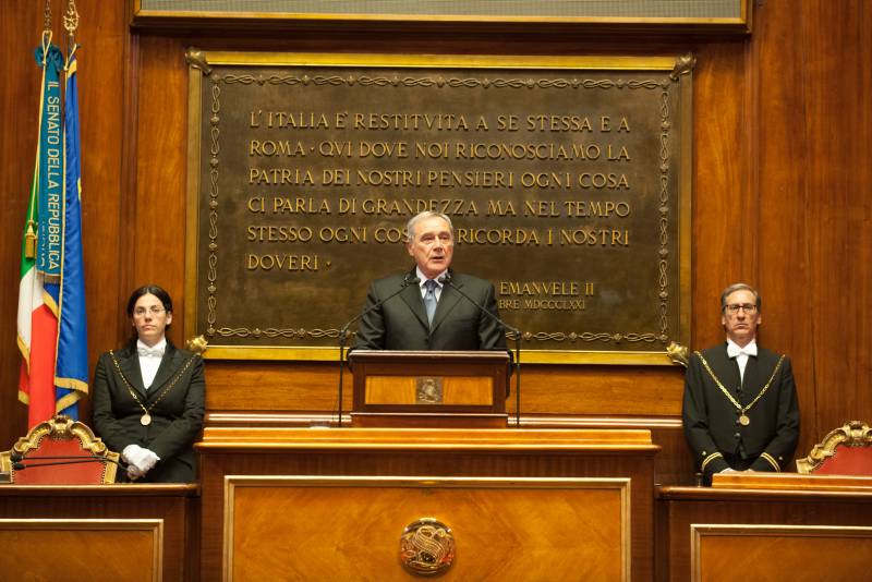 Il discorso del Presidente del Senato, Pietro Grasso.