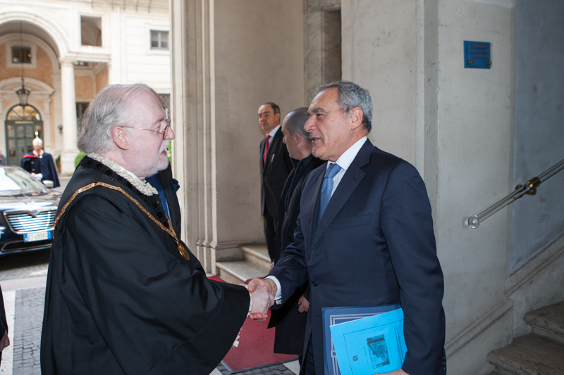 Il Presidente Grasso con il Presidente della Corte Costituzionale, Gaetano Silvestri.