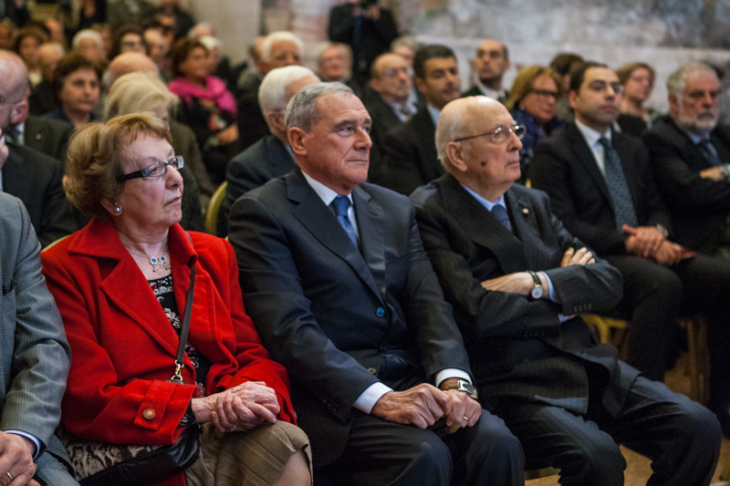 Il Presidente Grasso con accanto il Presidente della Repubblica, Giorgio Napolitano alla presentazione del libro: 
