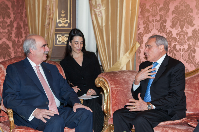 Il colloquio tra il Presidente Grasso e il Presidente del Parlamento della Repubblica Ellenica, Evangelos Meimarakis.