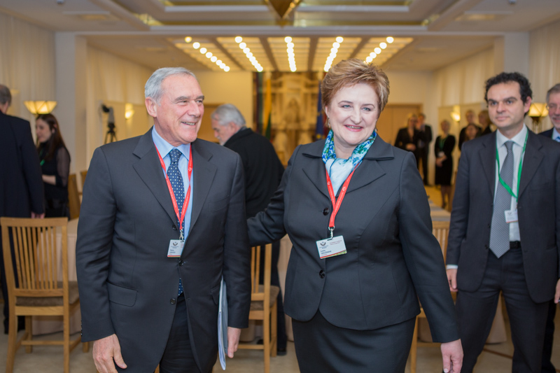 Il Presidente Grasso con Loreta Graužinienė, Presidente del Parlamento della Repubblica di Lituania.