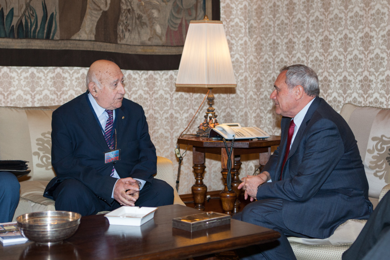 Il Presidente Grasso a colloquio con il Presidente, Bernardo Traversaro.