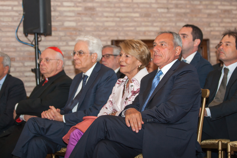 Il Presidente Grasso e consorte, con il prof. Sergio Mattarella, seguono 'incontro sul tema 