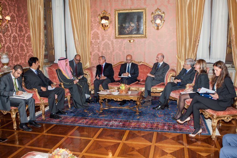 Il colloquio tra il Presidente Grasso e il Presidente dell'Assemblea Nazionale dello Stato del Kuwait, Marzouq Ali' Al-Ghanim.