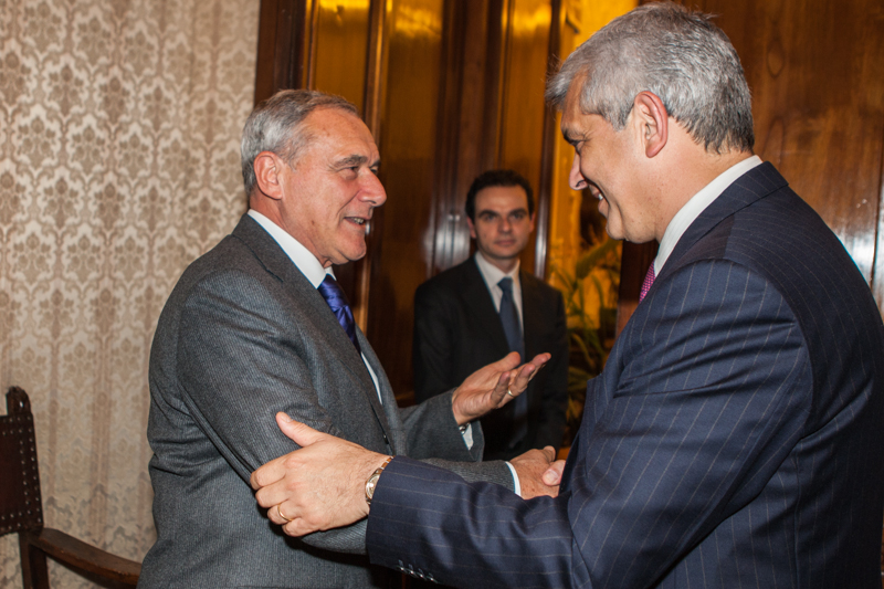 Il Presidente riceve in visita, nello Studio di Palazzo Madama, il Presidente della Camera dei Deputati della Repubblica Argentina, Julian Andres Dominguez