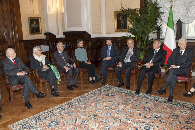 Il Presidente Grasso con le altre autorità nella Sala dei Ministri