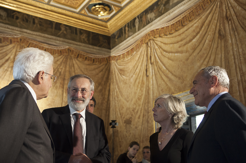 Il Presidente Grasso e il Presidente Mattarella incontrano Riccardo Di Segni, Rabbino capo della Comunità ebraica di Roma e presidente del Progetto Traduzione Talmud babilonese.