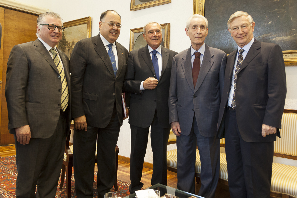 Il Presidente Grasso incontra Giuseppe Novelli, Eugenio Gaudio, Stefano Rodotà e Guido Fabiani.