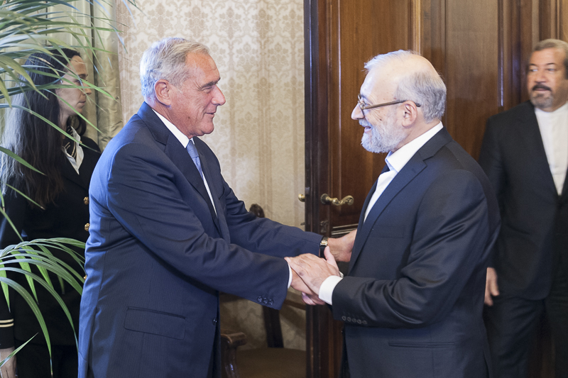 Il Presidente Grasso riceve il Segretario Generale del Consiglio per i diritti umani del Potere giudiziario della Repubblica Islamica dell'Iran, Mohammad Javad A. Larijani.
