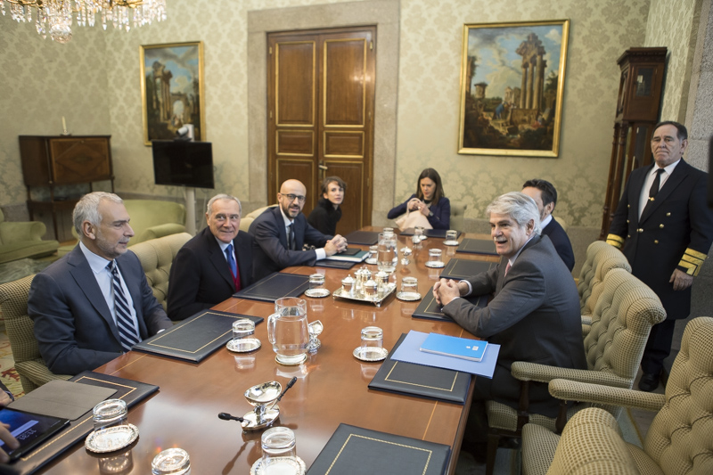Il Presidente Grasso incontra il Ministro degli affari esteri di Spagna, Alfonso Dastis.