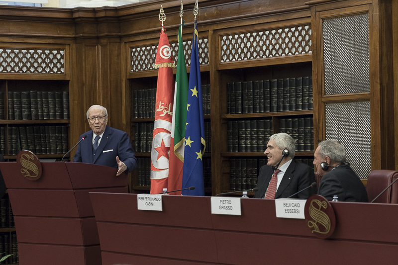 Intervento del Presidente della Repubblica di Tunisia, Beji Caid Essebsi.