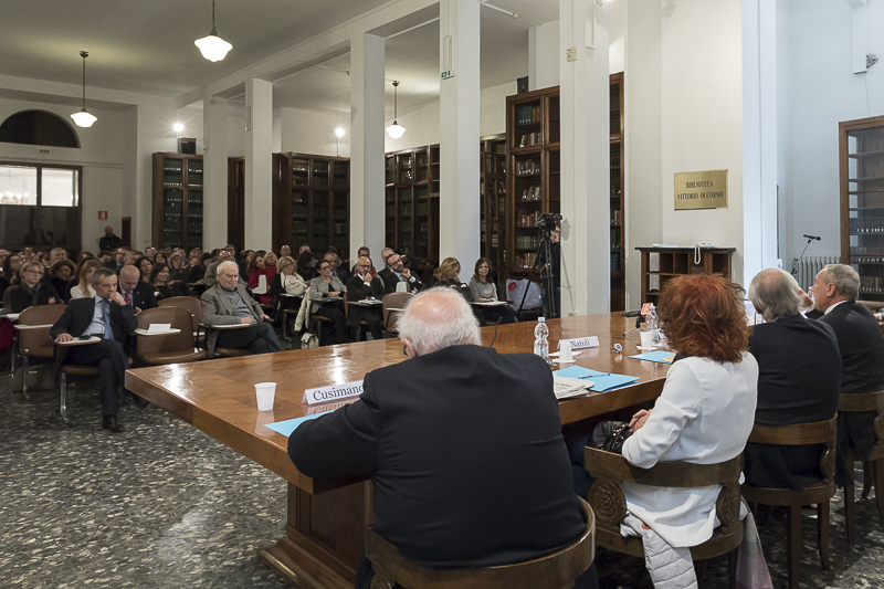 Il Presidente Grasso prende parte all'incontro all'interno della Biblioteca Occorsio.
