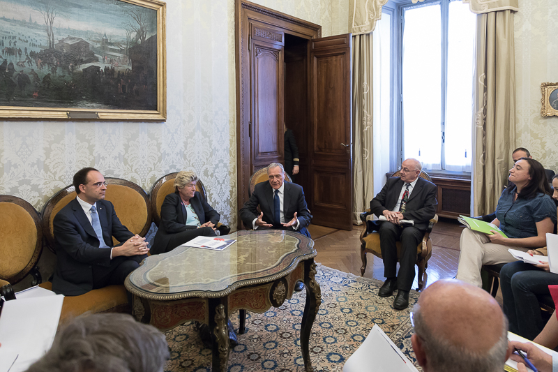 Il Presidente del Senato, Pietro Grasso, incontra i rappresentanti di alcune organizzazioni, in relazione al processo di ratifica del 