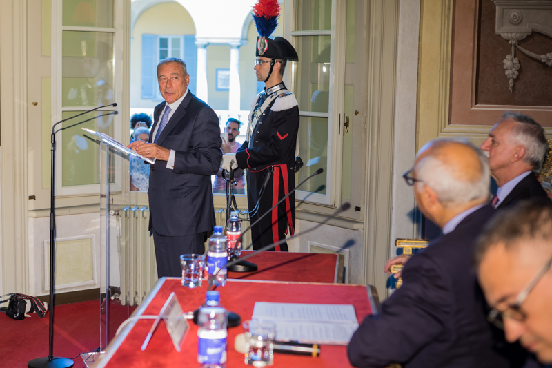 Il Presidente Grasso prende la parola durante l'incontro dedicato a Giovanni Falcone a 25 anni dalle stragi di Capaci e Via D'Amelio