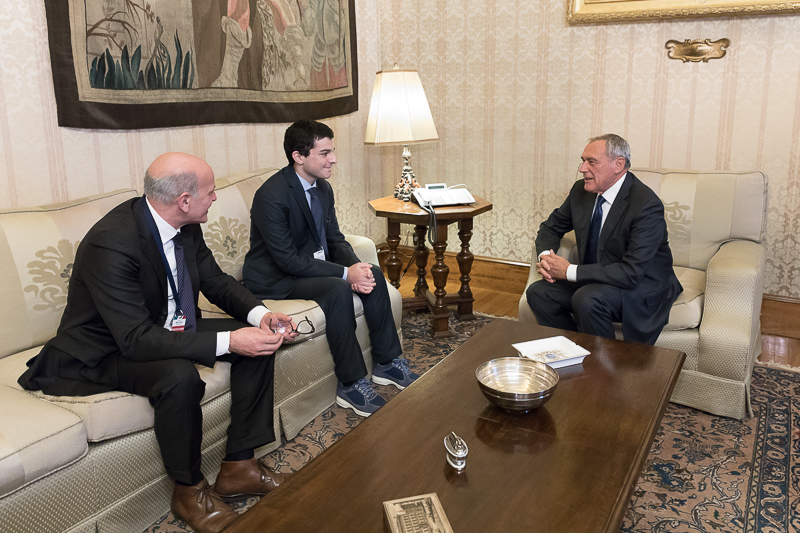 Il Presidente Grasso incontra Marcello D'Abrosca e suo figlio Matteo