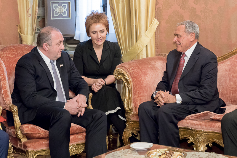 Il Presidente del Senato, Pietro Grasso, incontra il Presidente della Georgia, Giorgi Margvelashvili.