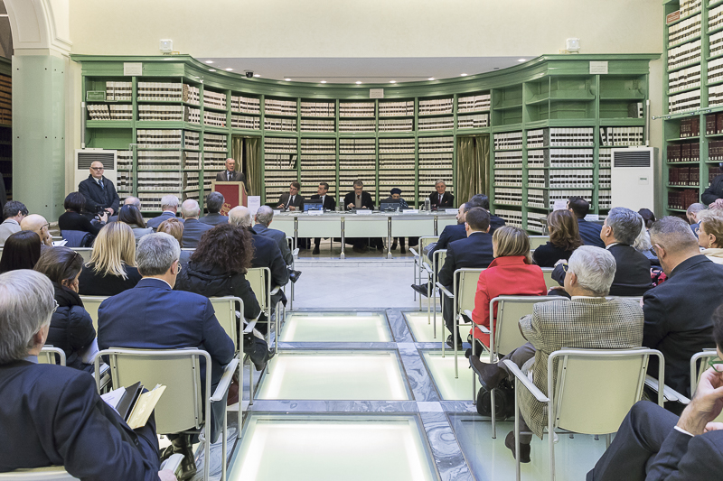 La Sala degli Atti parlamentari durante l'indirizzo di saluto del Presidente Grasso.
