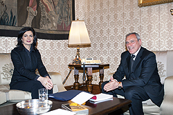 L'incontro tra i Presidenti delle Camere a Palazzo Madama