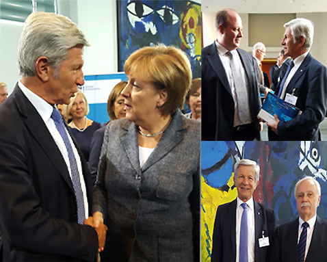 Il sen. Berger a Berlino con la cancelliera Angela Merkel, con il ministro Helge Braun e con il presidente del NKR Ludewig