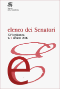 Elenco dei Senatori XV legislatura n. 3 ottobre 2006