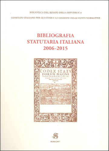 Bibliografia statutaria italiana 2006-2015
